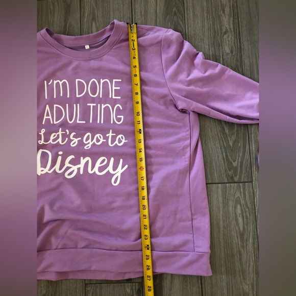 Disney theme Crewneck|”I’m done adulting let’s go to Disney”, Size XL•••Lilac - Picture 10 of 11
